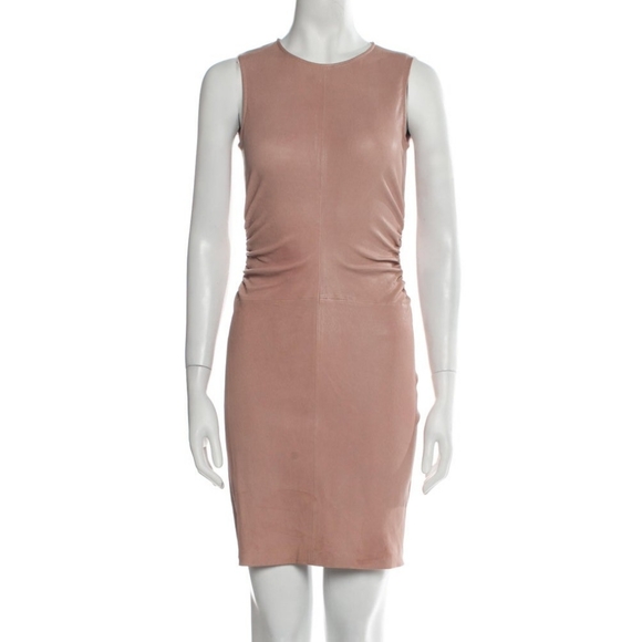 NWT THEORY Lamb Leather Mini Dress - Picture 3 of 4